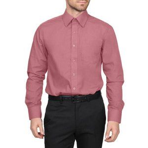 Men's Berlioni Long Sleeve Regular Fit Classic Button Up Solid Dress Shirt